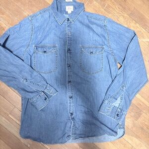 J. Crew Light Blue Denim Casual Button Down Shirt